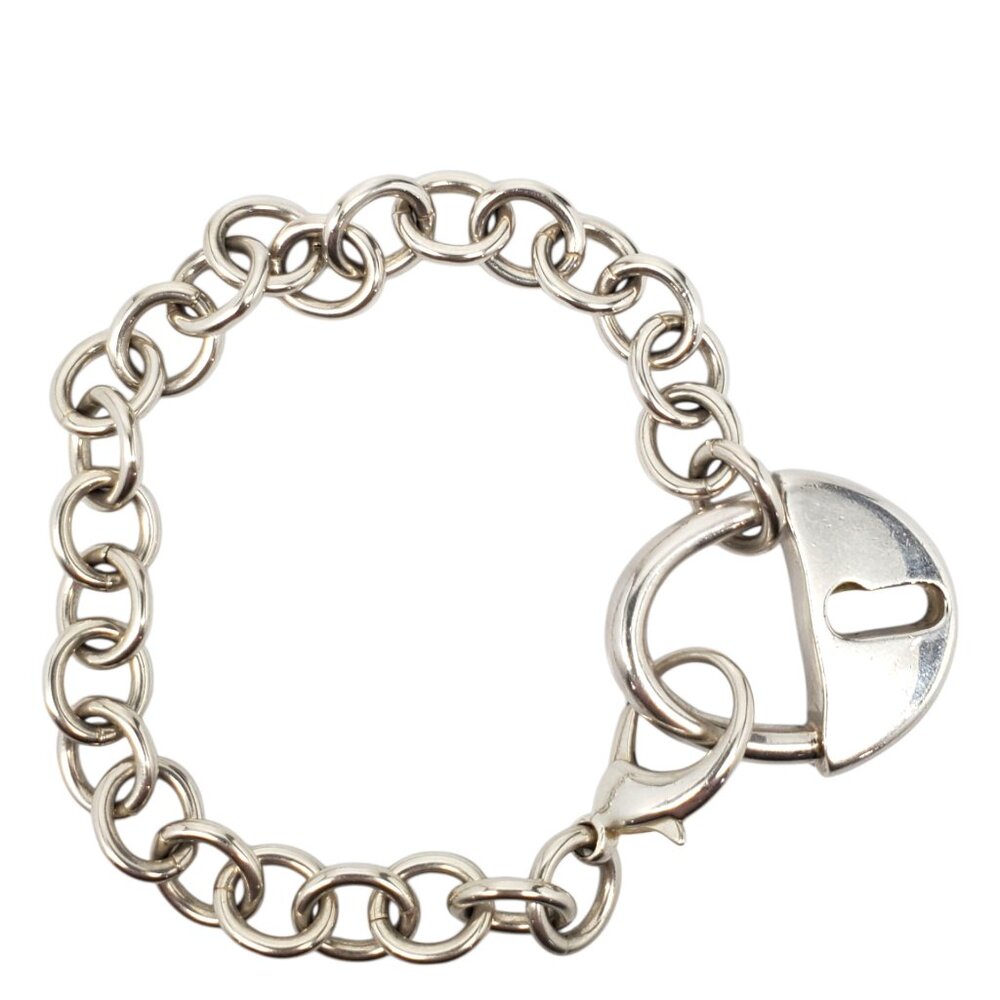 Robert Lee Morris Sterling Silver Padlock Charm Link Bracelet #23657 - Picture 6 of 16